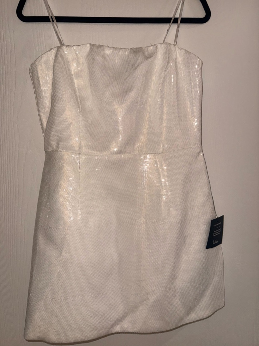 Lulus White Sequin Strapless Dress